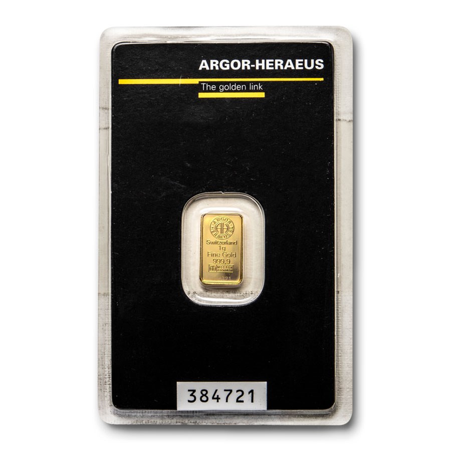 1 Gram Gold Bar Argor Heraeus In Assay