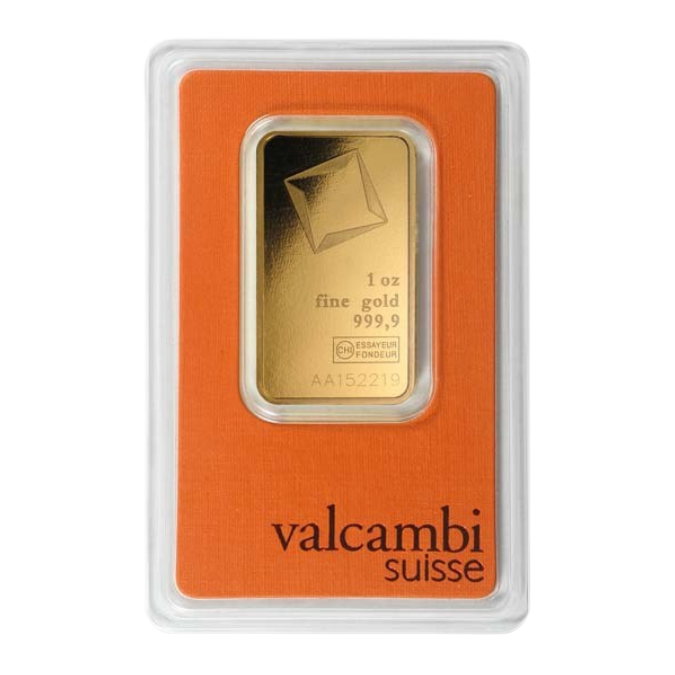 1 oz Gold Bar Valcambi In Assay